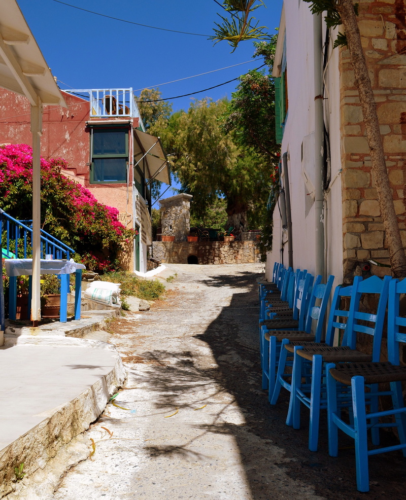 Greece, sunlight, tree, mediterranean Countries, street, sky, sun, outdoors, building Exterior, sunny, europe, building, cultures, built Structure, romantic