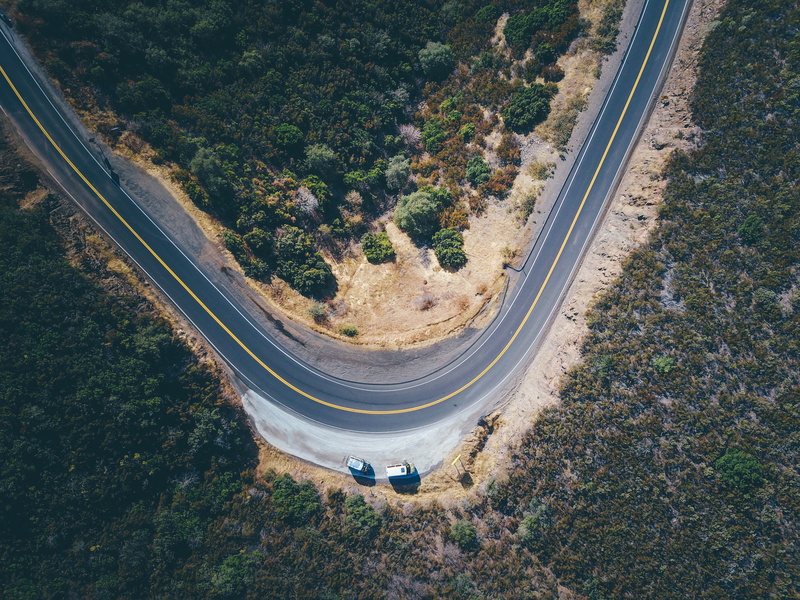 beauty in nature, social, no people, tranquility, transportation, environment, land vehicle, curve, nature, photography, land, aerial view, high angle view