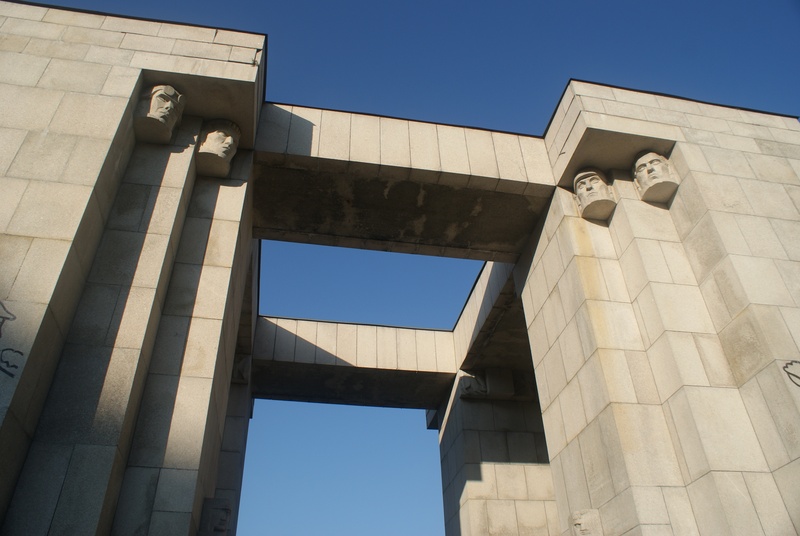 modern, outdoors, sky, no people, clear sky, built structure, silesian uprising, day, annaberg denkmal, 4K, sculpture, history, anna, low angle view, the past