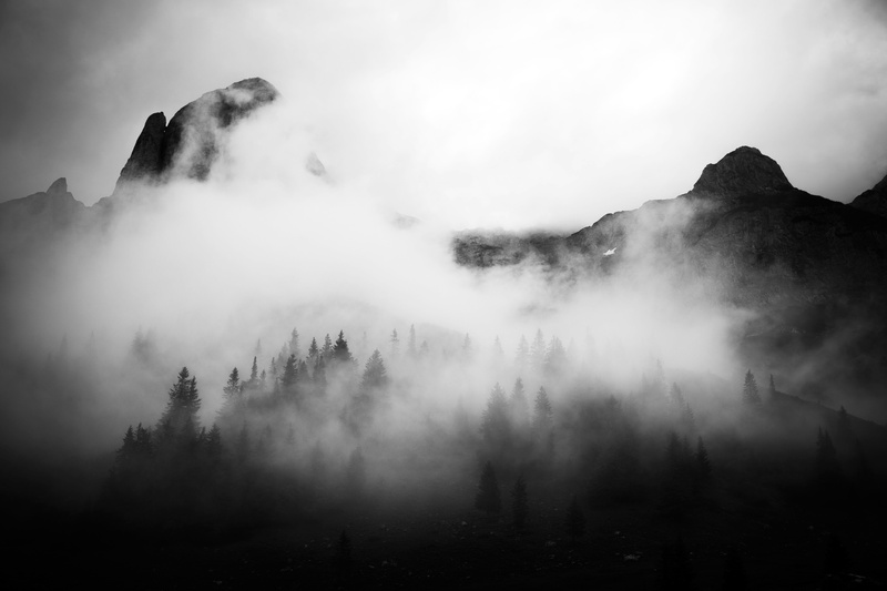 mountain Peak, tranquility, forest, Gemeinde, Fog, mountain, tranquil scene, no people, photos, beauty in nature, Mist, lungotz, sky, scenics - nature