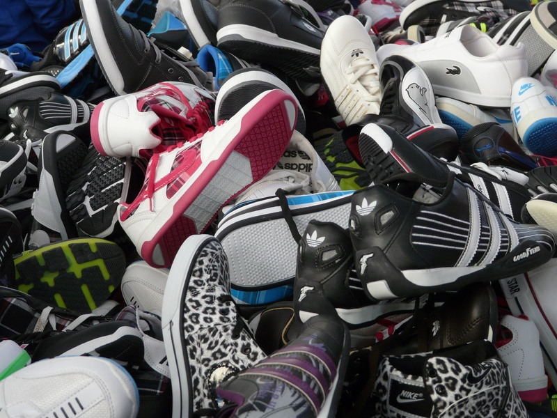 2K, large group of objects, strength, no people, sport, abundance, variation, still life, sports shoes, shoes, assorted, equipment, day, backgrounds, outdoors
