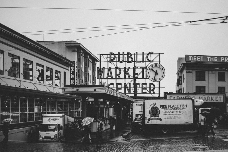 outdoors, fish market, buildings, public, market, building, real people, building exterior, nature, mode of transportation, architecture, day, group of people