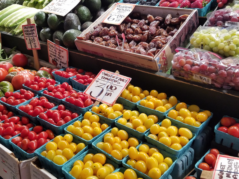 fruit, tomatoes, freshness, radishes, pike place, variation, food, number, order, retail display, tourist, 4K, food and drink, arrangement, for sale, landmark