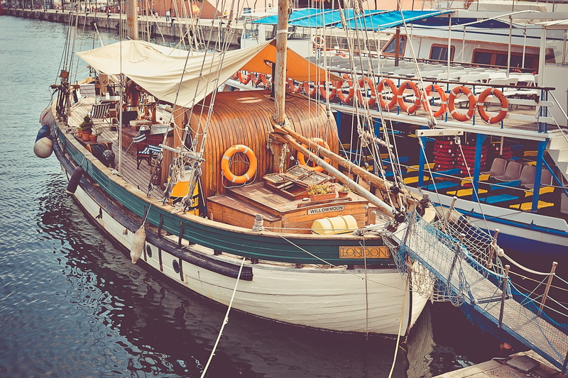 architecture, moored, transportation, built structure, sailboat, sunlight, harbor, Sea, Sailing Boat, Classic, mode of transportation, sailing, water, color Image