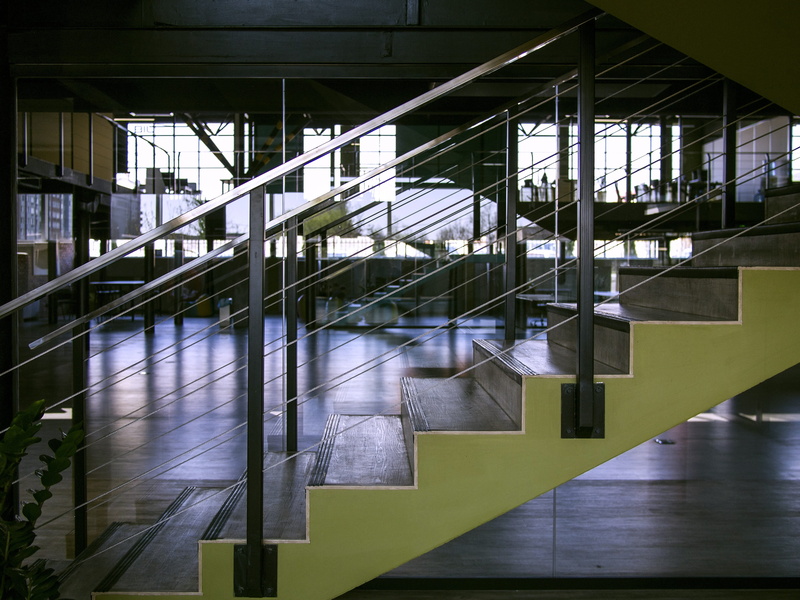 steps and staircases, business, indoor, city, green, defocused, innovation, wooden, chisinau, office, glass - material, architecture, tekwill, europe, security system