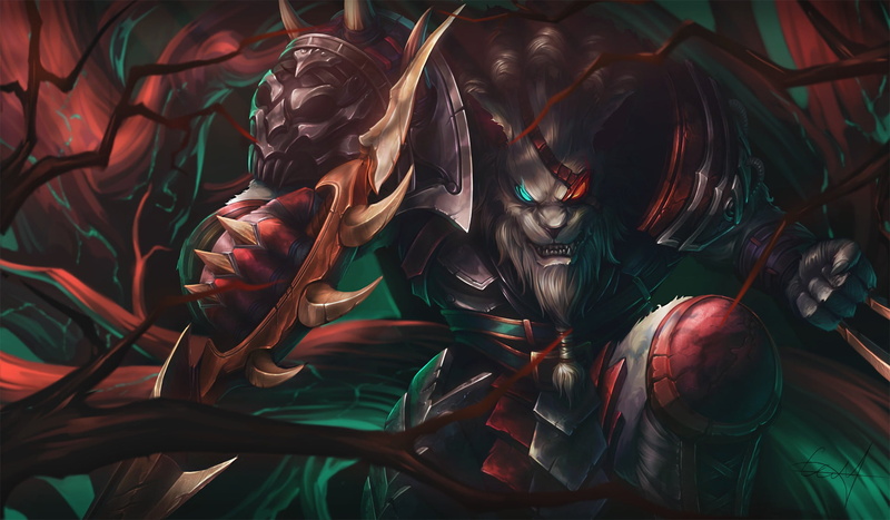 fantasy art, artwork, 1080P, League of Legends, fictional characters, Rengar (League Of Legends), Rengar, video games