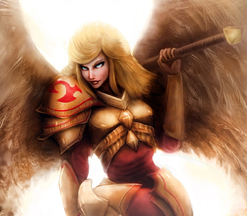 games, fantasy, armor, kayle, league, legends, 1080P, wings, girls