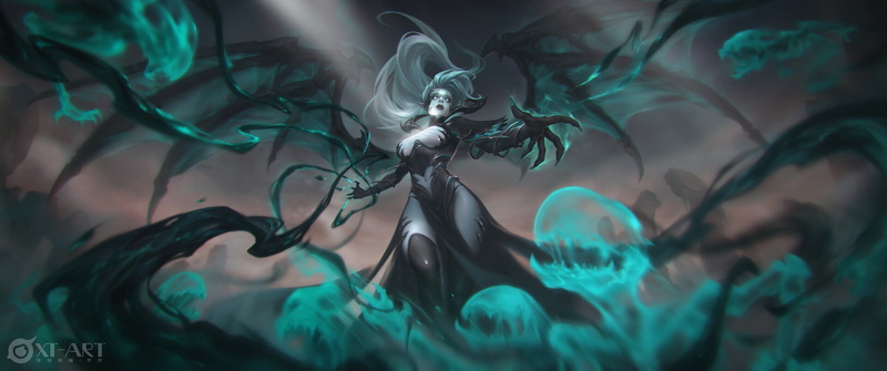 ultrawide, exia xiaotong, video game girls, fan art, 1080P, Morgana, ArtStation, artwork, digital art, video games, video game characters, League of Legends