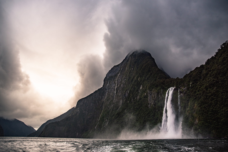 cloud - sky, moody, travel destinations, tree, waterfall, water, new zealand, cloud, hike, wanderlust, mountain range, sky, waterfalls, photography, outdoor