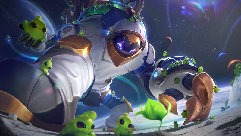 Maokai (League of Legends), 8K, galaxy, 4K, Maokai, astronaut, space, Riot Games, digital art, League of Legends