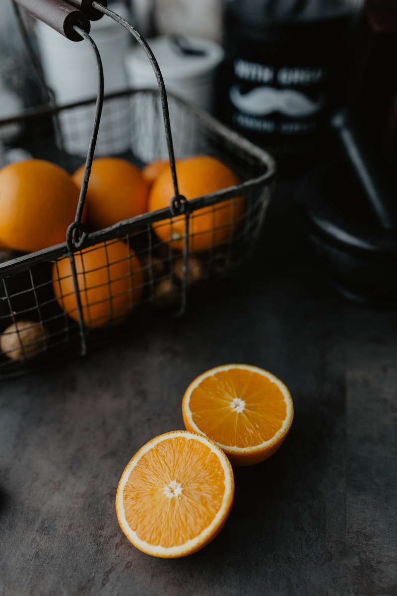 food, healthy eating, halved, fresh, drink, fruit, vitamin, wellbeing, oranges, orange - fruit, orange color, fruits, focus on foreground, still life, food and drink