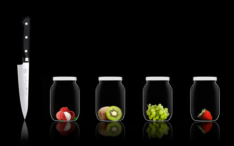 food and drink, studio shot, reflection, food, fruit, still life, green color, container, wellbeing, close-up, healthy eating, no people, knife, copy space
