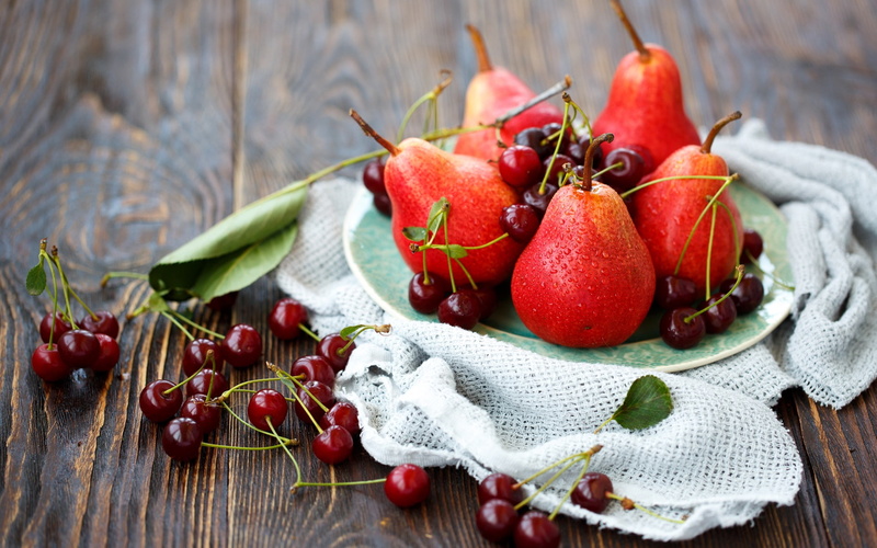 Life, Cherries, Still, 1080P, Pears
