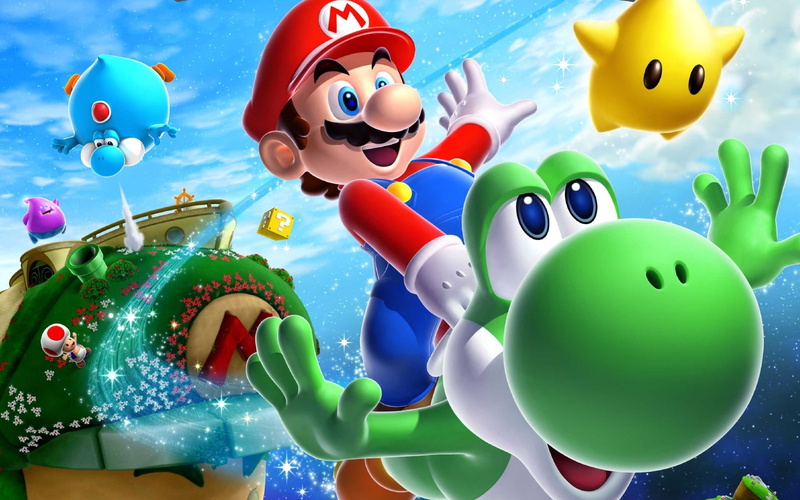 super, yoshi, mario, 1080P, hd, games, video, art, x, galaxy, game, super mario galaxy game