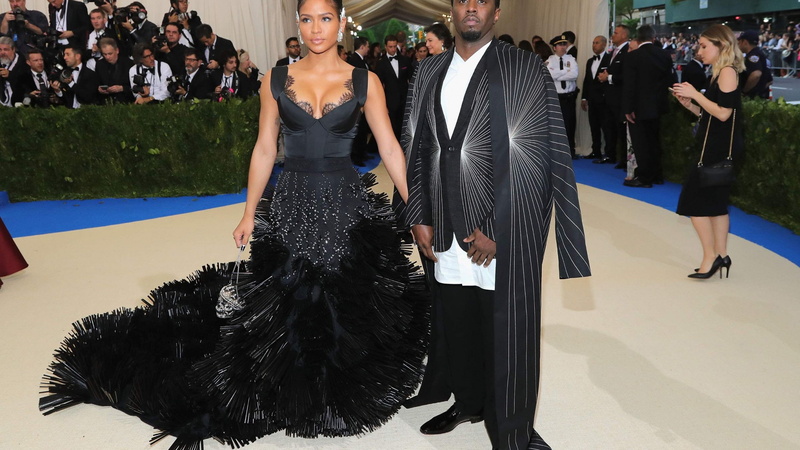 plunging, women, black, Met Gala 2017, sleeveless, P Diddy, s, red carpet, neckline, 2K, dress, gown