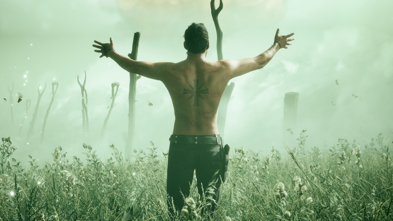 arms raised, beauty in nature, far cry 5, shirtless, games, adult, 2018 games, grass, three quarter length, hd, outdoors, 4k, body part, nature, young adult
