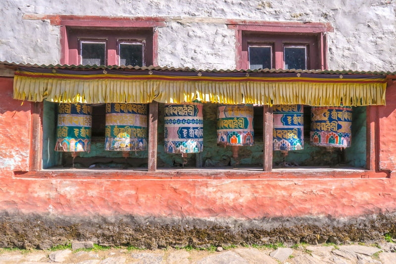 communication, trek, temple, excursion, no people, place of worship, multi colored, buddha, built structure, wanderlust, outdoors, nepal, lukla, architecture