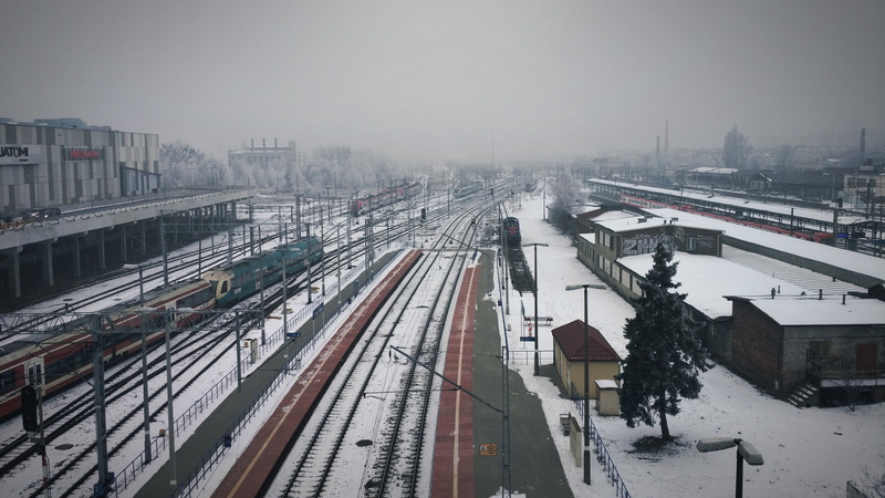 snow, Train, Poland, mist, winter, Train Station, Poznan, 4K, Railway