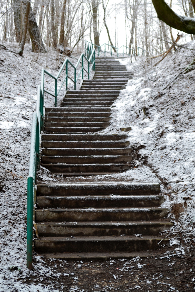 no people, 4K, land, snow, diminishing perspective, day, architecture, winter, built structure, poznan, steps and staircases, direction, cold temperature