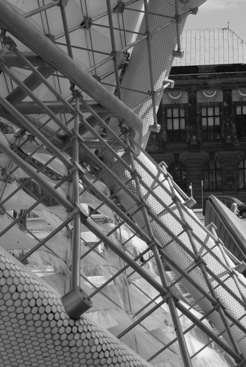 no people, big city, fountain, nature, 4K, stream of water, scaffolding, construction industry, water, architectural feature, day, outdoors, tourism, poznan