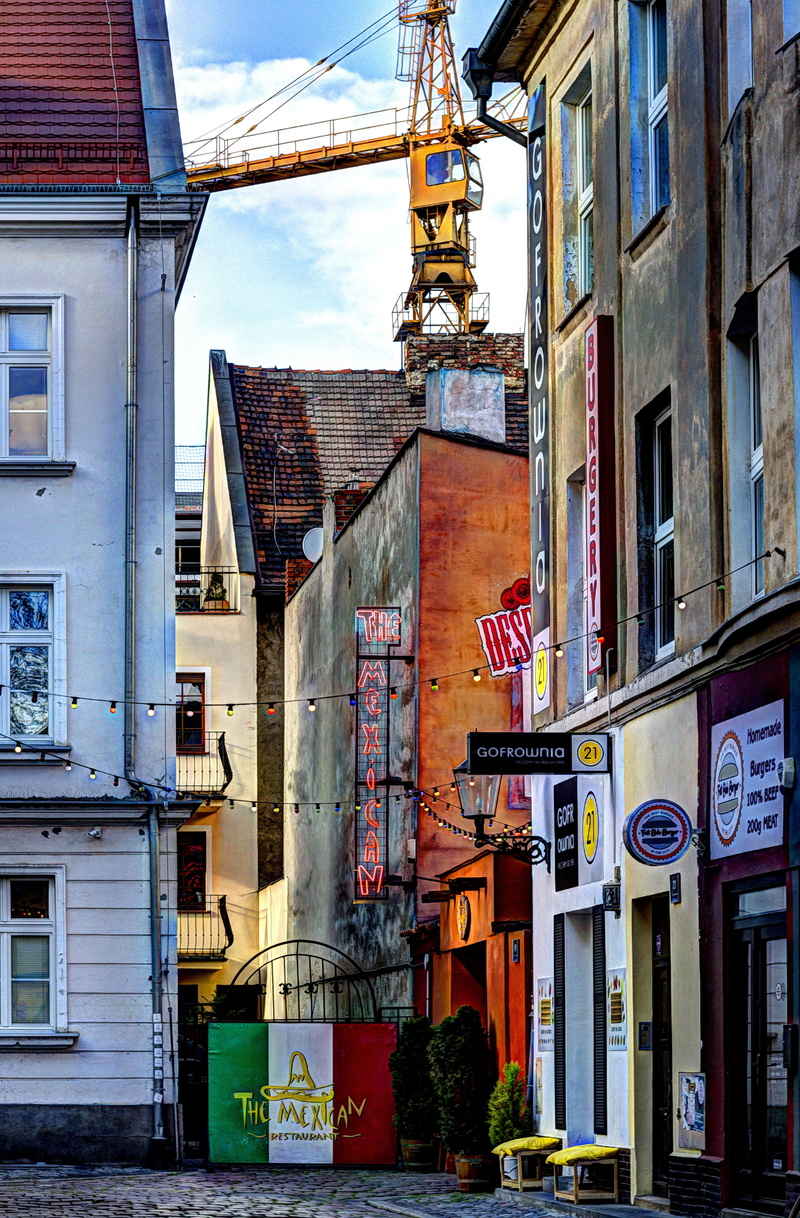 window, built structure, road, no people, communication, cloud - sky, poland, the market, residential district, tourism, the old town, architecture, the lift