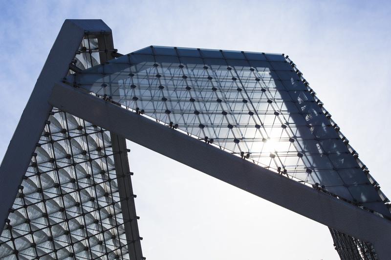 city, architecture, skyscraper, alloy, 5K, facade, sky, nature, metropolis, low angle view, metal, pattern, modern, window, tall - high, no people, office