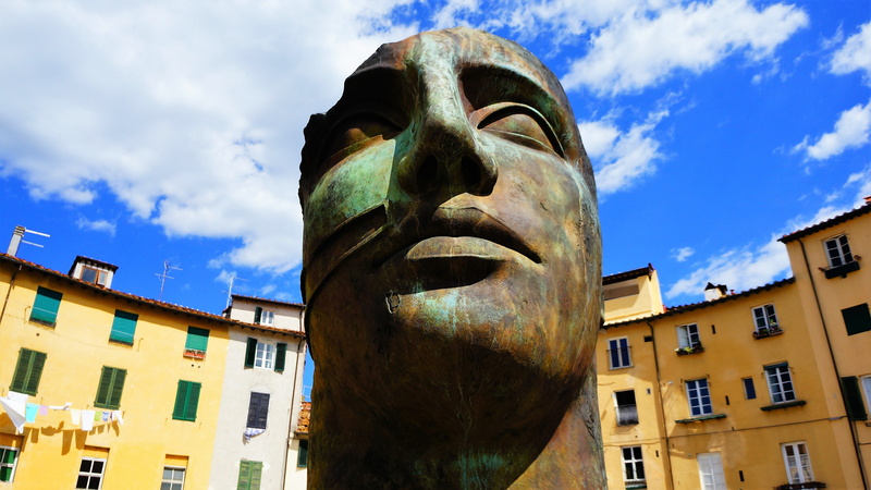 the art of, statue, art and craft, low angle view, building, human representation, male likeness, creativity, religion, architecture, ornament, italy, sky