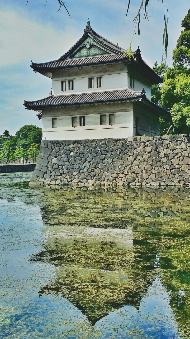2K, waterfront, flowing, built structure, architecture, day, flowing water, nature, reflection, building, tree, lake, plant, no people, sky, chiyoda-ku