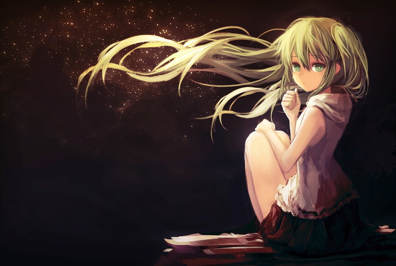 one person, women, fashion, back, long hair, 720P, lifestyles, indoors, anime girls, twintails, Vocaloid, child, anime, studio shot, holding, Hatsune Miku