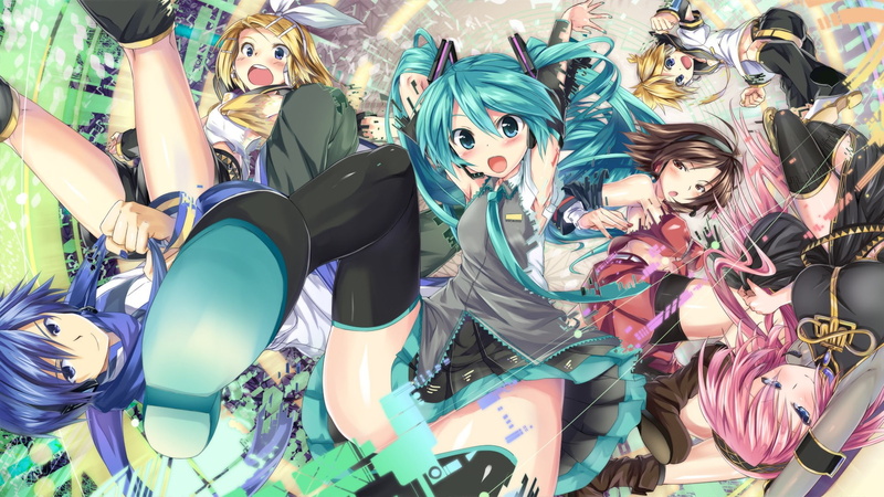 Vocaloid, Megurine Luka, anime, 1080P, anime girls, Kagamine Len, Hatsune Miku, Kagamine Rin