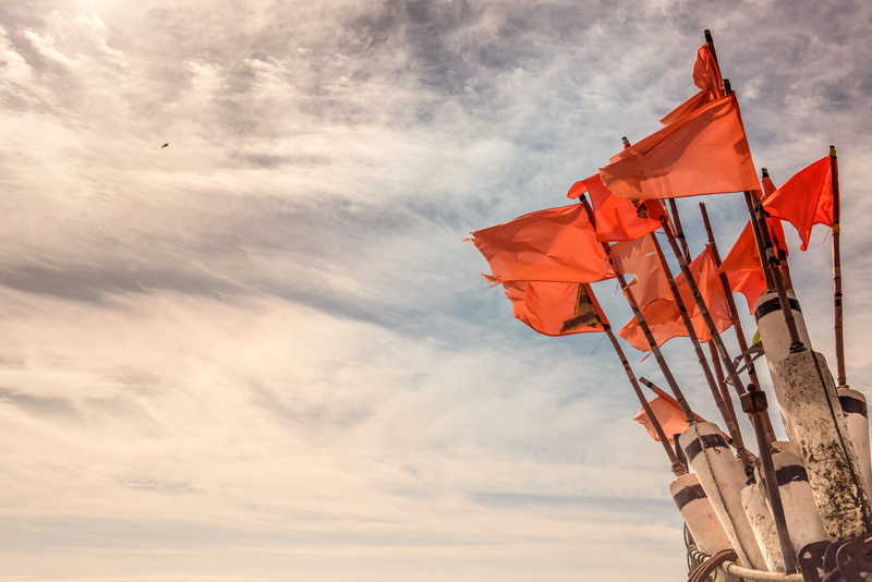 no people, nature, hastings, architecture, history, sky, orange color, outdoors, flag, 5K, day, low angle view, building exterior, patriotism, the past