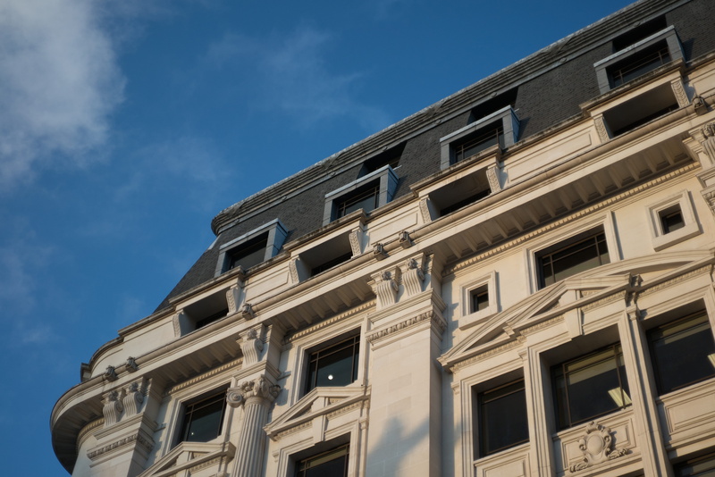 residential district, window, pattern, city, apartment, blue, built structure, cloud - sky, building, balcony, bank house, sunlight, sky, architecture