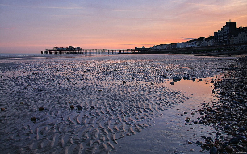 shore, land, cloud - sky, city, theme, beach, reflection, beauty in nature, sea, building exterior, low tide, 1080P, rocky, no people, outdoors, travel destinations