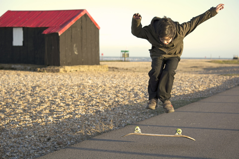 full length, hastings, human arm, seaside, city, childhood, boy, skating, skater boy, united kingdom, males, 5K, lifestyles, child, arms raised, real people