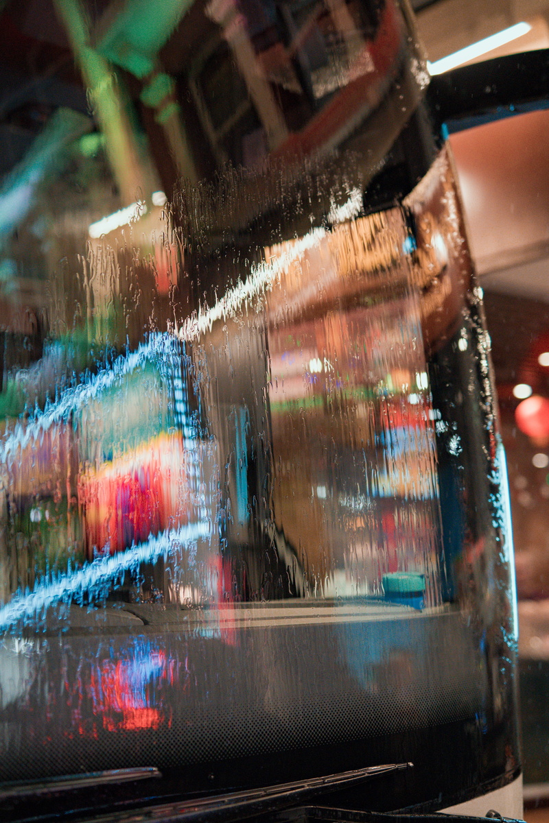 night life, drop, multi colored, indoors, mode of transportation, city, motor vehicle, car, night, close-up, wet, monitor, electronics, long exposure, glass - material