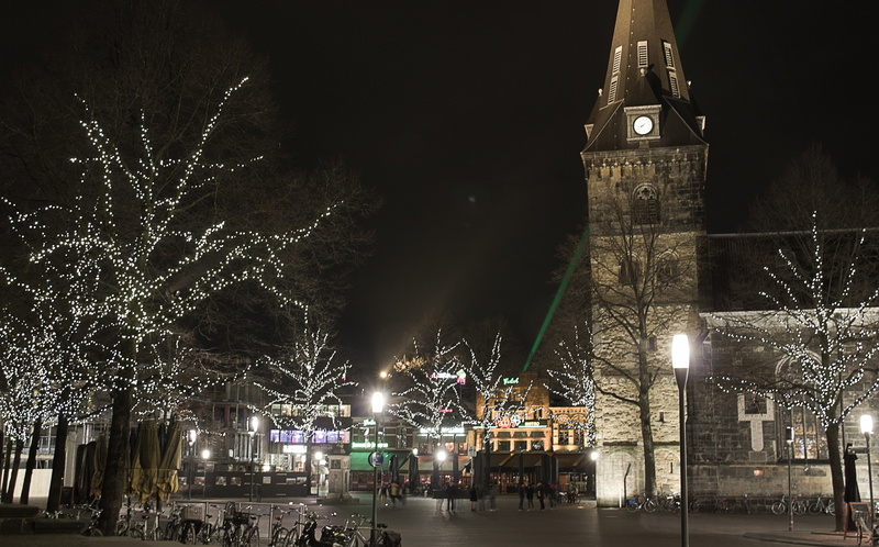 tree, lighting equipment, center, building exterior, building, christmas market, christmas decoration, architecture, decoration, light, night, christmas lights