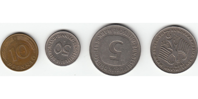 german, monetary, coin, copy space, close-up, economy, cut out, banking, indoors, comparison, unit, group of objects, business, mark, finance, number, wealth