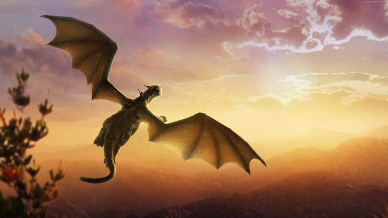 Best Movies of 2016, 4K, Dragon, clouds, Petes Dragon