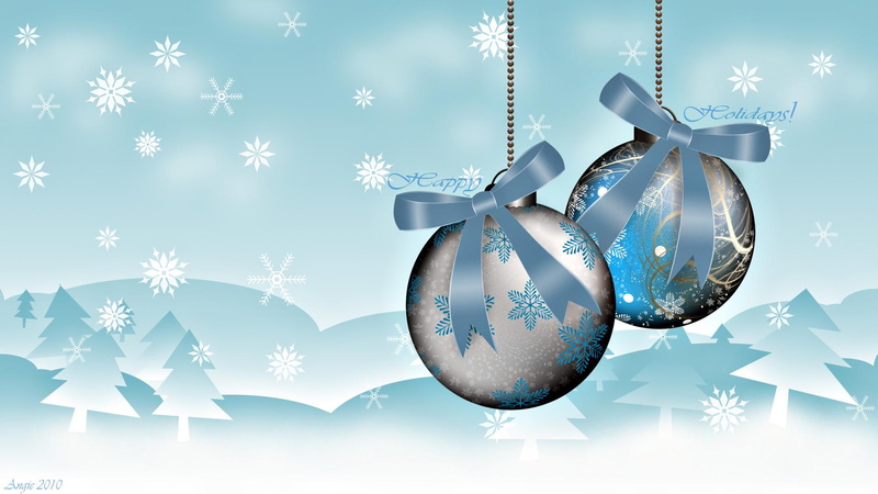1080P, christmas, winter, holidays, noel, happy, snow, illustration, 3d and abstract, ornaments, blue, xmas