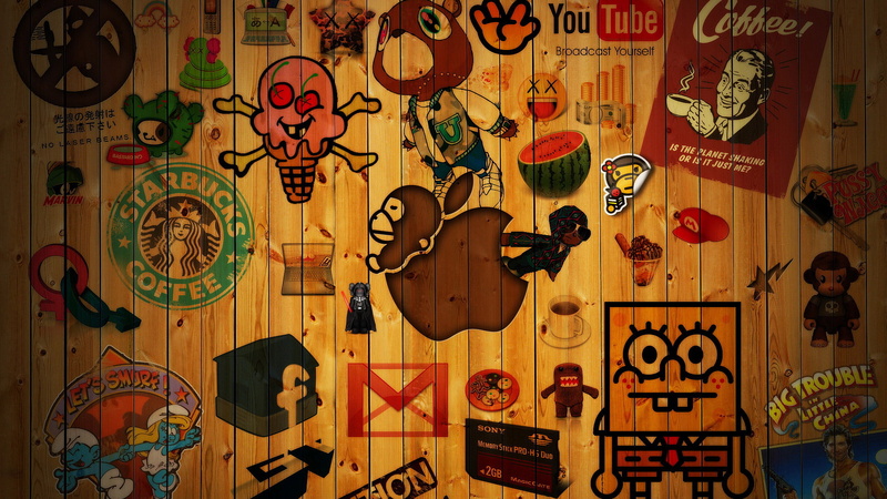 hd, wood, apple, s, facebook, 1080P, gt, logo, painting