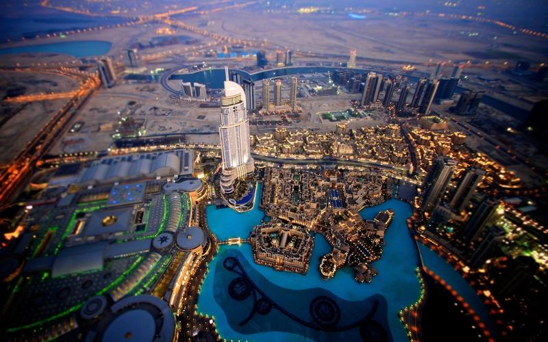 United Arab Emirates, building, 1080P, birds eye view, cityscape, lights, aerial view