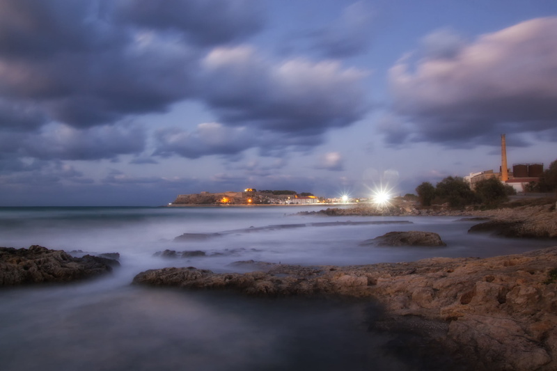 sea, beach, Κρήτη, Rethymno, dusk, fortezza, 4K, white sky, night, coastline, ουρανός, Crete, white, sky, clouds, θάλασσα, sunset, blue, rocks, photography