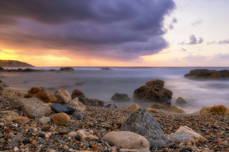 sky, θάλασσα, gray rocks, body of water, sea, gray, water, Sunset, coastline, nature, outdoors, scenics, rock - Object, rocks, Κρήτη, ουρανός, beside, Crete
