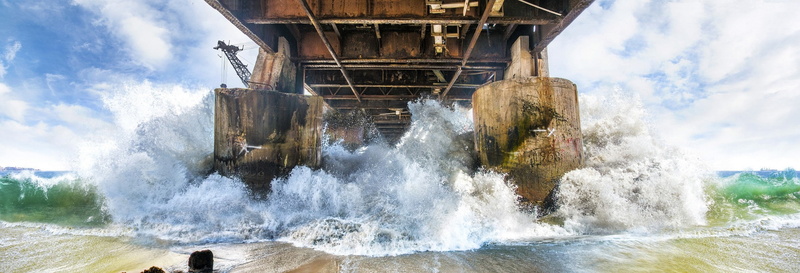 architecture, beauty in nature, 1080P, outdoors, breaking, no people, power in nature, flowing water, aquatic sport, clouds, sky, power, beach, hitting