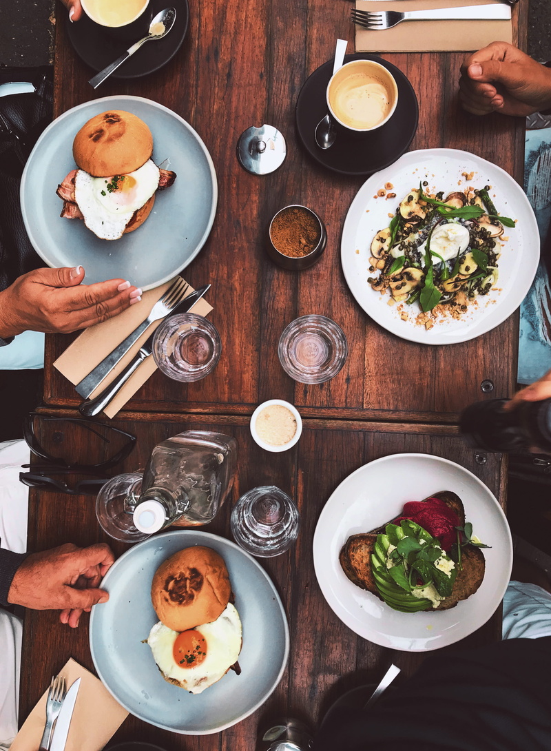 snack, cafe, healthy Eating, australia, human Hand, food, bun, females, plate, eating, round, dark, white, dining, egg, two, lifestyles, latte, holding