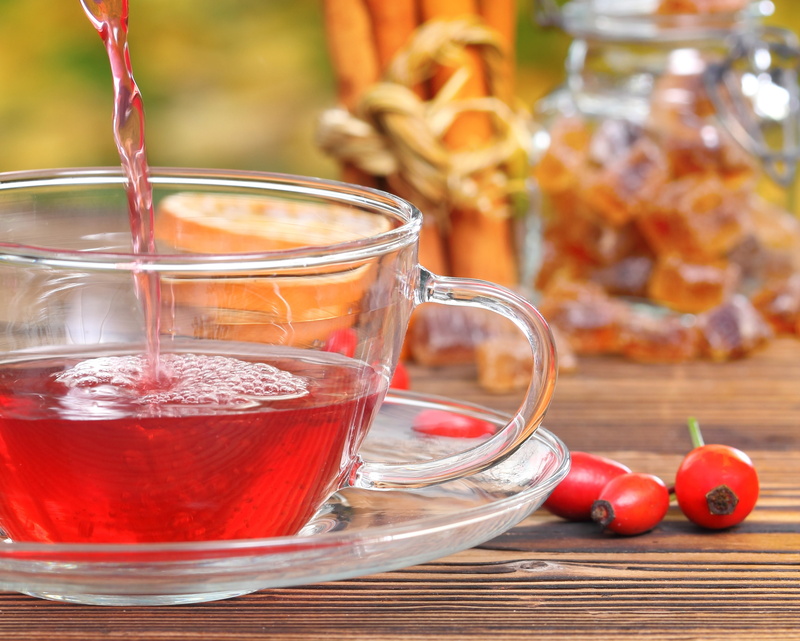 tea, briar, berries, mug, saucer, 2K, drink