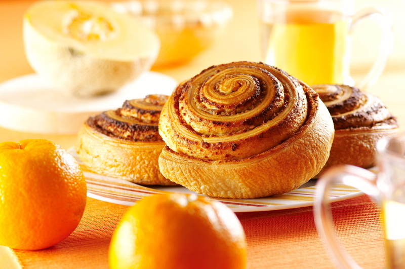 plate, oranges, cups, jam, scones, cantaloupe, bread, 4K