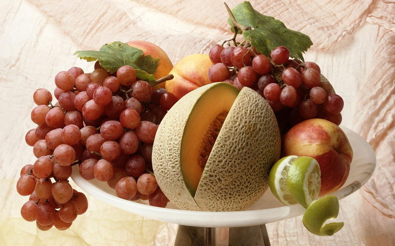 1080P, Melon, Fruit, Grapes, Fruits, Cantaloupe