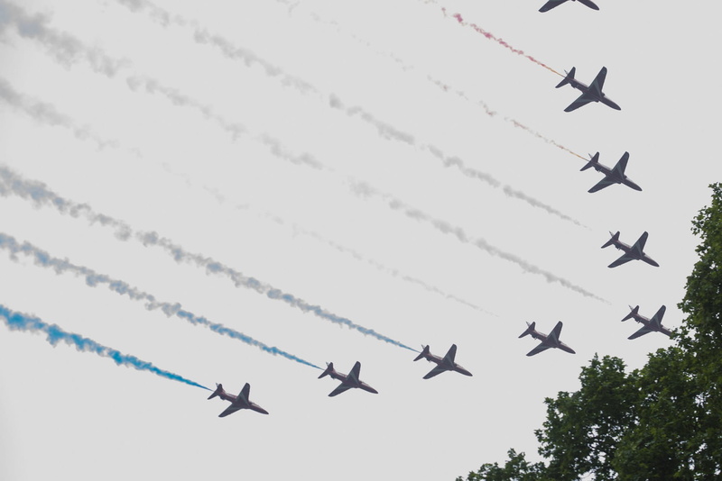 troops, jets, colorful, europe, nature, mid-air, ceremony, air force, sky, royal air force, order, airplane, military, celebration, low angle view, on the move