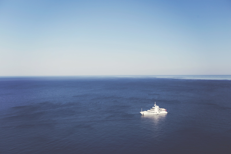 clear, blue, copy space, ocean, no people, ship, boat, passenger craft, nature, transportation, sky, sailing, cruise ship, horizon over water, travel, tranquil scene